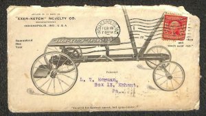 USA #319 STAMP INDIANA EXER-KETCH NOVELITY TOYS GAMES ADVERTISING COVER 1907