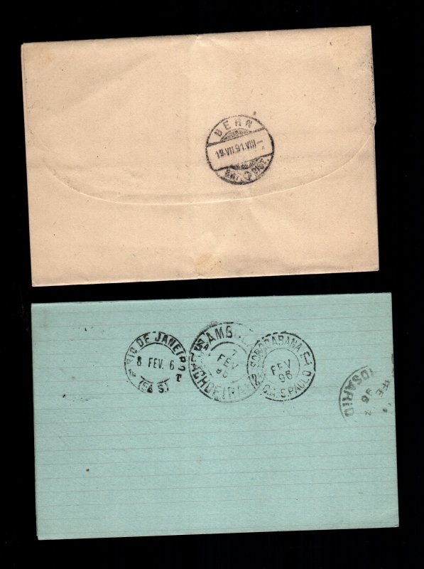 Brazil  2 diff used postal covers and cards