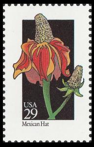 US 2688 Wildflowers Mexican Hat 29c single MNH 1992