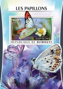 DJIBUTI - 2016 - Butterflies - Perf Souv Sheet - Mint Never Hinged