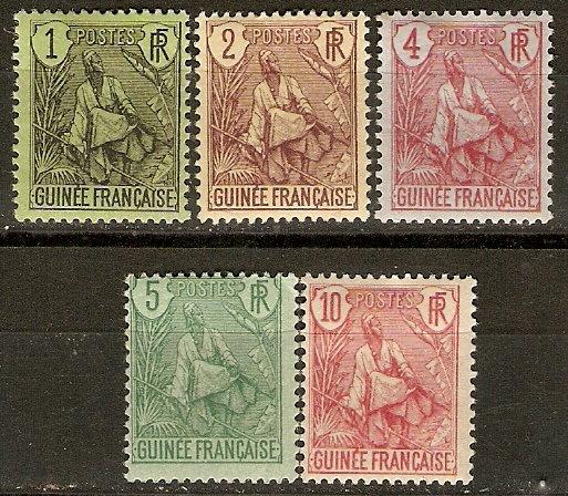 French Guinea 18-22 Y&T 18-22 MHR F/VF 1904 SCV $8.85