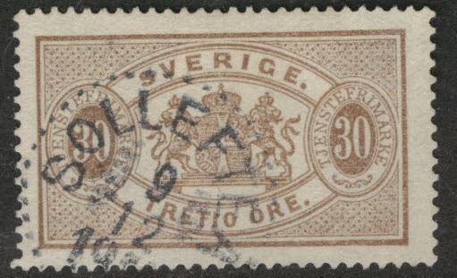 SWEDEN Scott o22 used 1891 official stamp