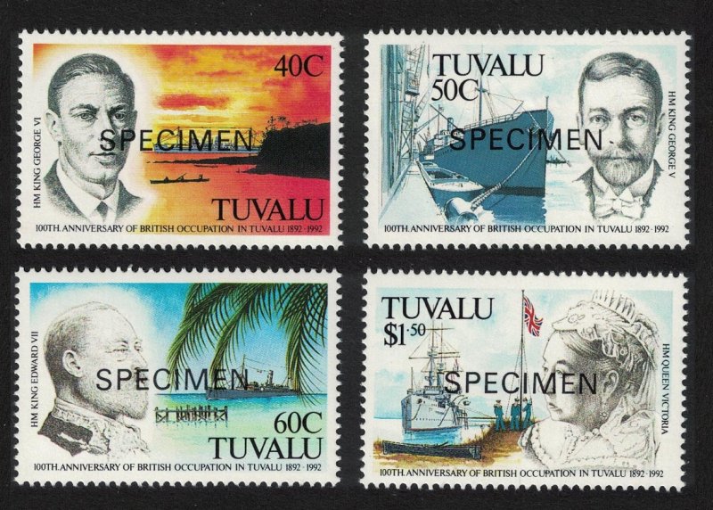 Tuvalu Cent of British Occupation of Tuvalu 4v Specimen 1992 MNH SG#625-628