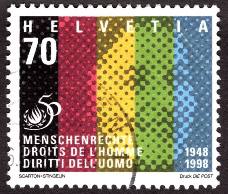 1998, Switzerland 70c, Used, Sc 1035