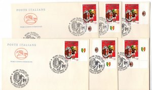 Milan champion of Italy 2011 fdc 6 with all the flaps