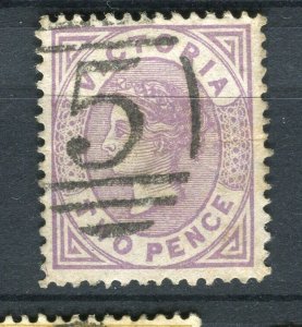 AUSTRALIA; VICTORIA 1880s classic QV issue used 2d. Numeral Postmark 5