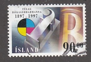 Iceland # 846, Union of Graphic Workers, Centennial,  Used, 1/2 Cat.