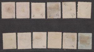 Canada Sc#74-84 used, F-VF, includes 77a, full set, cv. $256