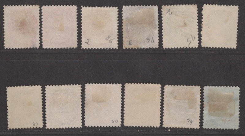 Canada Sc#74-84 used, F-VF, includes 77a, full set, cv. $256