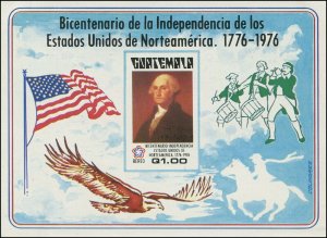 Guatemala 1976 Sc C606a George Washington Eagle Bicentennial Flag CV $2.75