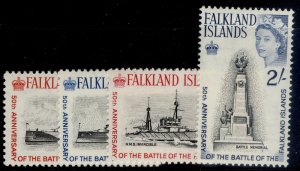 FALKLAND ISLANDS QEII SG215-218, 1964 anniversary of battle set, M MINT.