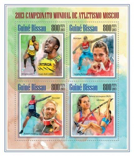 Athletics Leichtathletik Sports Moscow 2013 Guinea-Bissau MNH stamp set