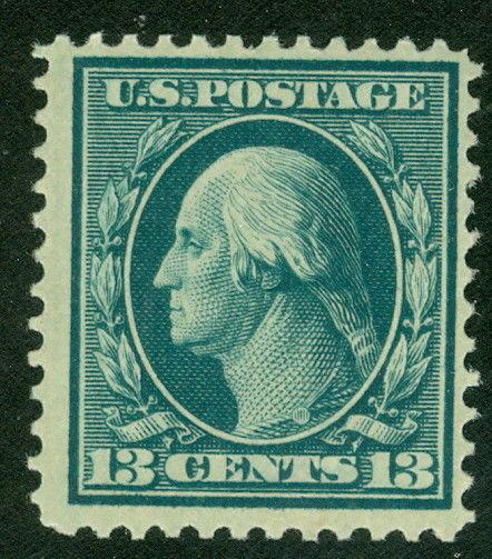 US #339 13¢ blue green, og, NH, F/VF, Scott $90.00