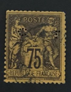 France Sc. #102, used, perfin.