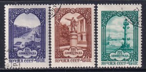 Russia 1957 Sc 1941-3 Nevski Prospect Admiralty Leningrad 250 Yr Anniv Stamp CTO