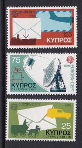 Cyprus  #513-515  MNH  1979  Europa  postal history  mail coach ship satellite