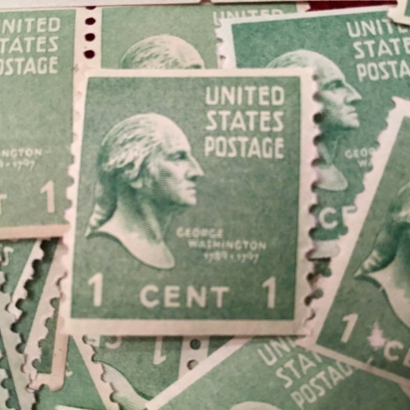 839    George Washington Coil.   100 count mint 1 cent stamps.   Issued in 1939.