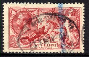 GB 1918 - 19 KGV 5/-d Rose Red Seahorse Brad/ Wilk CV £135 SG 416 ( J108 )