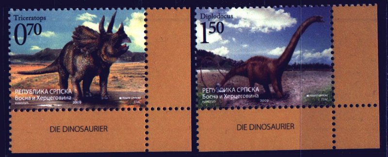 Bosnia and Herzegovina. 2009. 454-55. Dinosaurs. MNH.