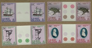 Gilbert Islands 1978 Captain Cook gutter pairs. Scott 321-324, CV $2.40+