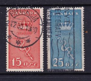 Denmark the 15 & 25ore used from the 1929 Cancer set