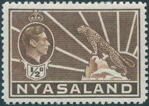 Nyasaland 1942 ½d brown SG130a unused