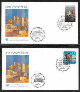 UN Geneva 173-174 World Bank Geneva Cachet FDC First Day Cover