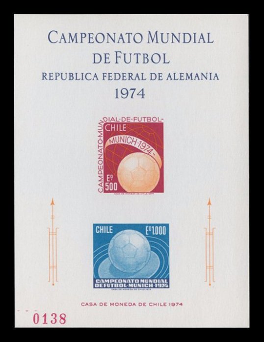 1974 - Chile - Mundial de Futbol - Mi. 804 - HB NUMERADA - MNH - 03