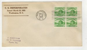 1935 NATIONAL PARKS SCARCE ROESSLER IMPERFORATE BLOCK 766 CHICAGO WORLD FAIR