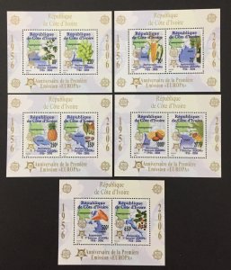 Ivory Coast 2006 #1156-65 M/S(5), Europa 50th Anniversary, MNH.