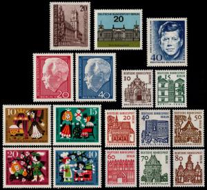 ✔️ BERLIN 1964 - COMPLETE YEAR SET - MI. 233/249 ** MNH OG [DB233Y]