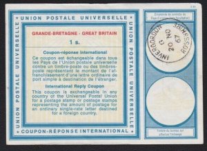 GB 1963 1/- (1s) International Reply Coupon - Invergordon cds..............B1963