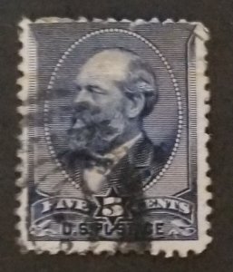 US Scott 216 1888 5c Garfield Used Stamp z9431