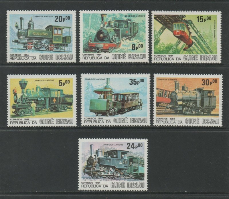 Thematic Stamps Transports - GUINEA BISSAU 1984 LOCOS 904/10  7v mint