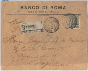 53673 - ITALY COLONIES: LIBIA - Sass 26 on RECOMMENDED ENVELOPE 1919-