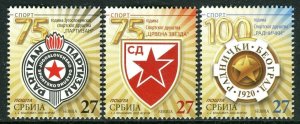 1513 SERBIA 2020 - Sport Association - Red Star- Partizan - Radnicki - MNH Set