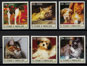 S. TOME E PRINCIPE 2003 - Dogs & cats / complete set MNH