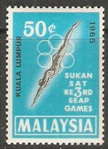 1965 Malaysia Scott 30 SE Asia Peninsular Games MNH