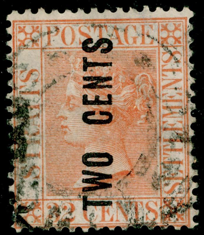 MALAYSIA - Staits Settlements SG59, 2c on 32c pale red, used. Cat £250.