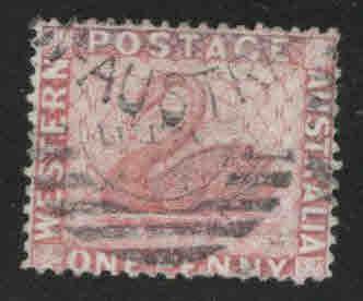 Western Australia Scott 59 Used Swan Bird wmk 2 crown CA 1888