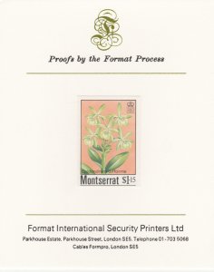 MONTSERRAT 1985 ORCHIDS  imperf on FORMAT INT PROOF CARD