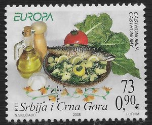 Serbia #297 73d (90c) Europa - Fish Dish, Tomato, Lettuce, Garlic ~ MNG