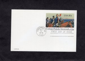 UX79 Pulaski, FDC postal card