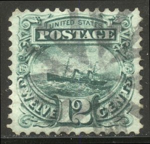 U.S. #117 Used VF BEAUTY w/Cert - 1869 12c Green