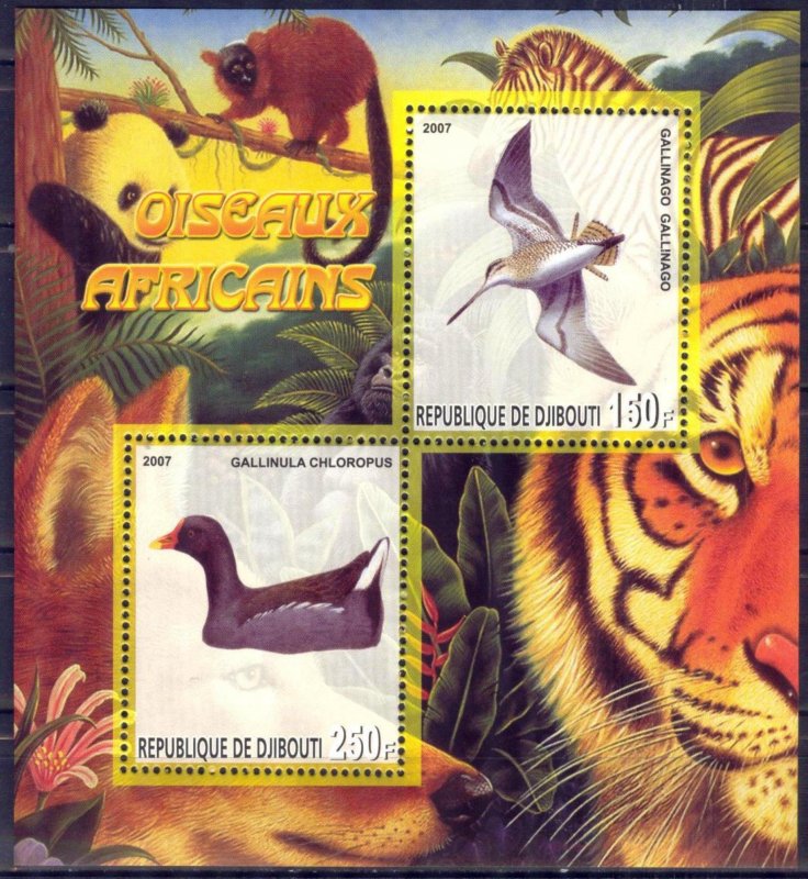 Djibouti 2007 Birds of Africa Sheet MNH