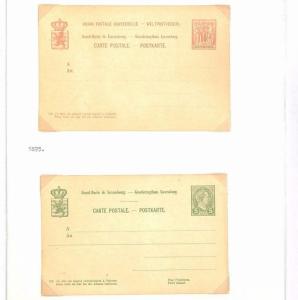 LUXEMBOURG Postal Stationery Postcards{2} Album Page ex Collection 1890-95 AQ392