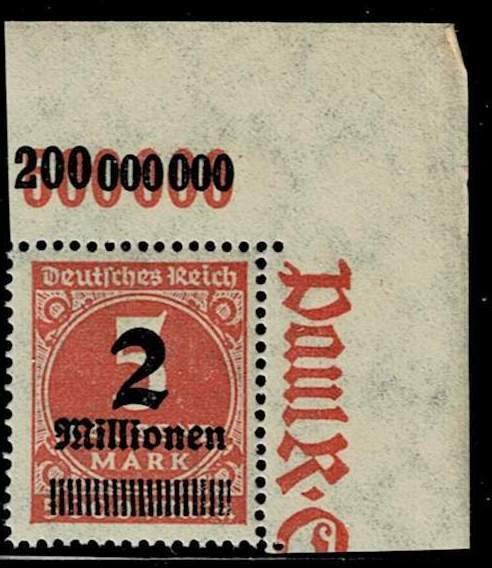 Germany 1923, Sc.#272 MNH, Plate Print, Margin A  cv. € 4