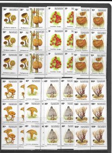 Zaire 910-17 Mushrooms  MNH cpl. set x 10, vf. 2022 CV $ 168.00