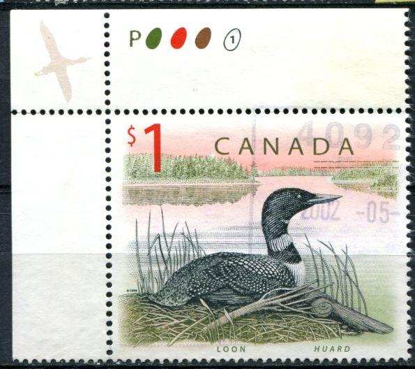 Canada   #1687     VF  Used , Wildlife series   UL  Plate 