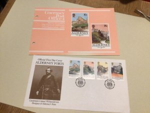 Alderney Forts  cover & mint stamps   A9400